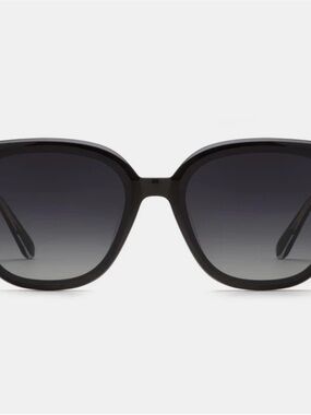 KREWE Dede Nylon Oversized Black Frame Sunglasses with Gradient Smoke Lenses